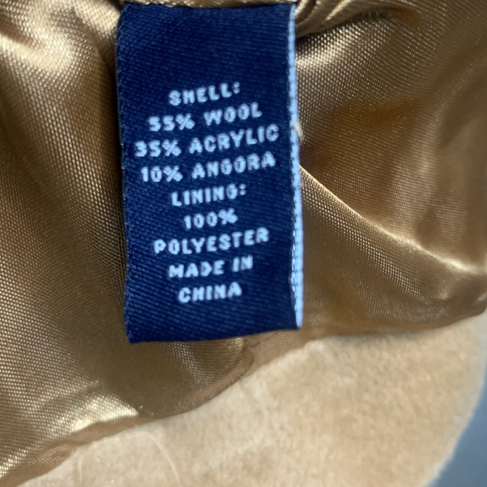 NEW american living danielle camel wool angora blend trench coat jacket large - Picture 9 of 9
